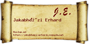 Jakabházi Erhard névjegykártya